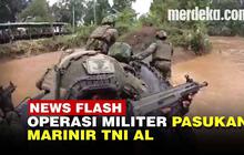 VIDEO: Pasukan Marinir TNI AL Terjun Malam dari Pesawat, Sergap Musuh di Hutan