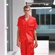 Presley Gerber berjalan di runway fashion show Sies Marjan dalam New York Fashion Week, 9 September 2018.   (Slaven Vlasic / GETTY IMAGES NORTH AMERICA / Getty Images via AFP)