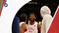 Dua bintang, Joel Embiid dan James Harden sukses membawa Sixers meraih kemenangan atas tuan rumah New York Knicks pada laga spesial Natal. (Instagram/Sixers)