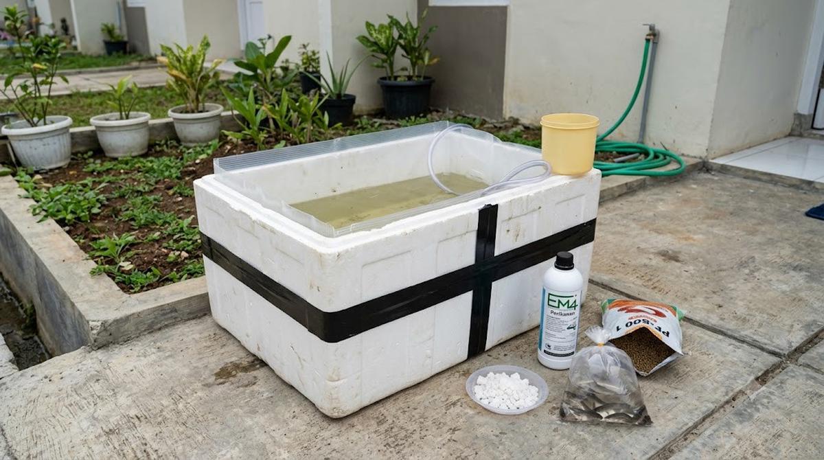 Cara Membuat Kolam Ikan Lele dari Box Styrofoam Bekas