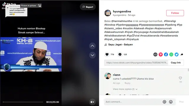 Ustad Khalid Basalama terkait hukum menonton film di bioskop