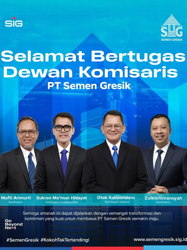 jajaran Komisaris Semen Gresik baru yang telah terpilih. (Instagram semengresik.id)