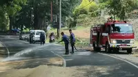 Kecelakaan beruntun di jalur Cianjur-Bogor. (Antara)