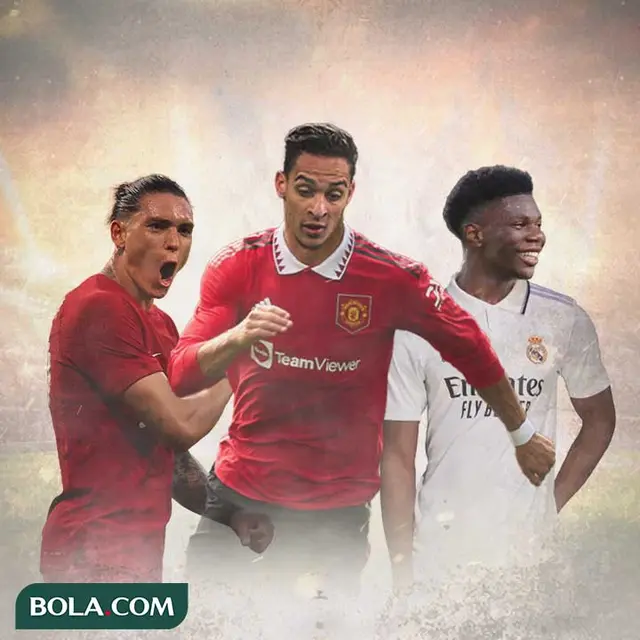 Ilustrasi - Darwin Nunez, Antony, Aurelien Tchouameni