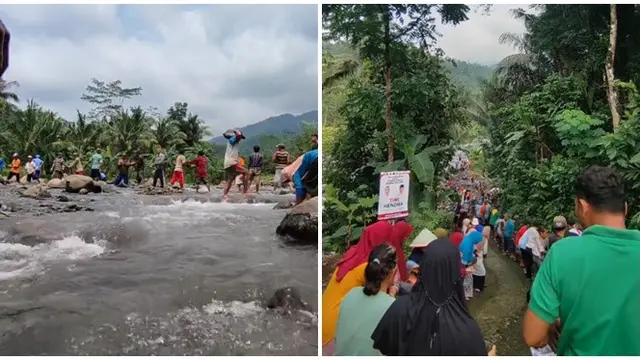 Viral Momen Warga Gotong Royong Jalan yang Longsor