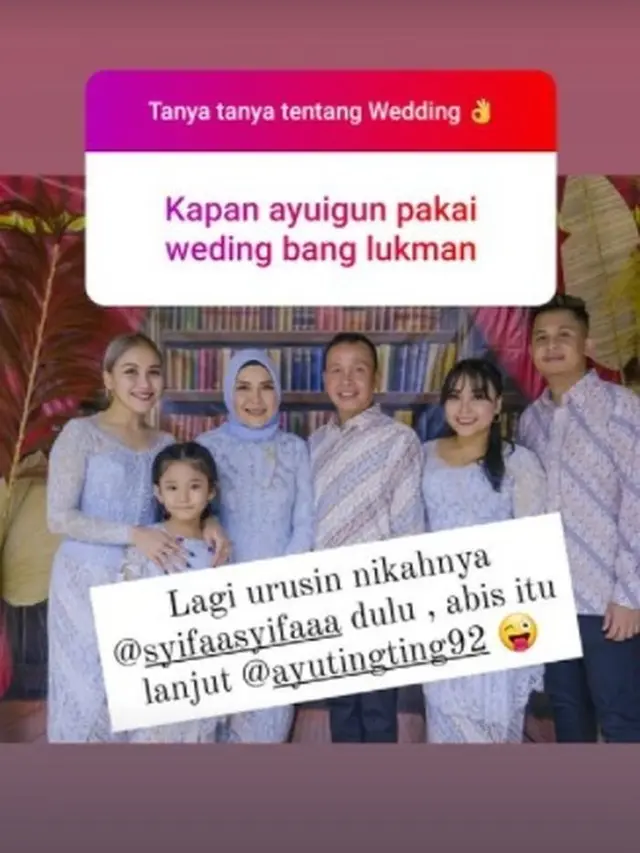 Status WO yang menanangani pernikahan adik Ayu Ting Ting