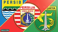 Trivia - Logo Klub Persib Bandung, Persija Jakarta, Persebaya Surabaya (Bola.com/Adreanus Titus)