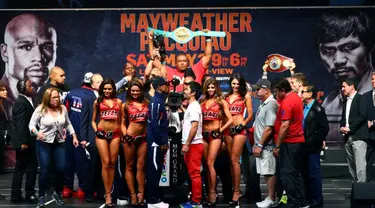 Acara timbang badan Floyd Mayweather vs Manny Pacquiao 