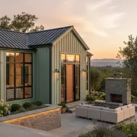 Ilustrasi Gambar Rumah Minimalis Cat Hijau/Gemini AI