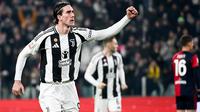 Selebrasi Dusan Vlahovic saat Juventus melawan Cagliari di Coppa Italia 2024/2025 (c) Juventus Official.