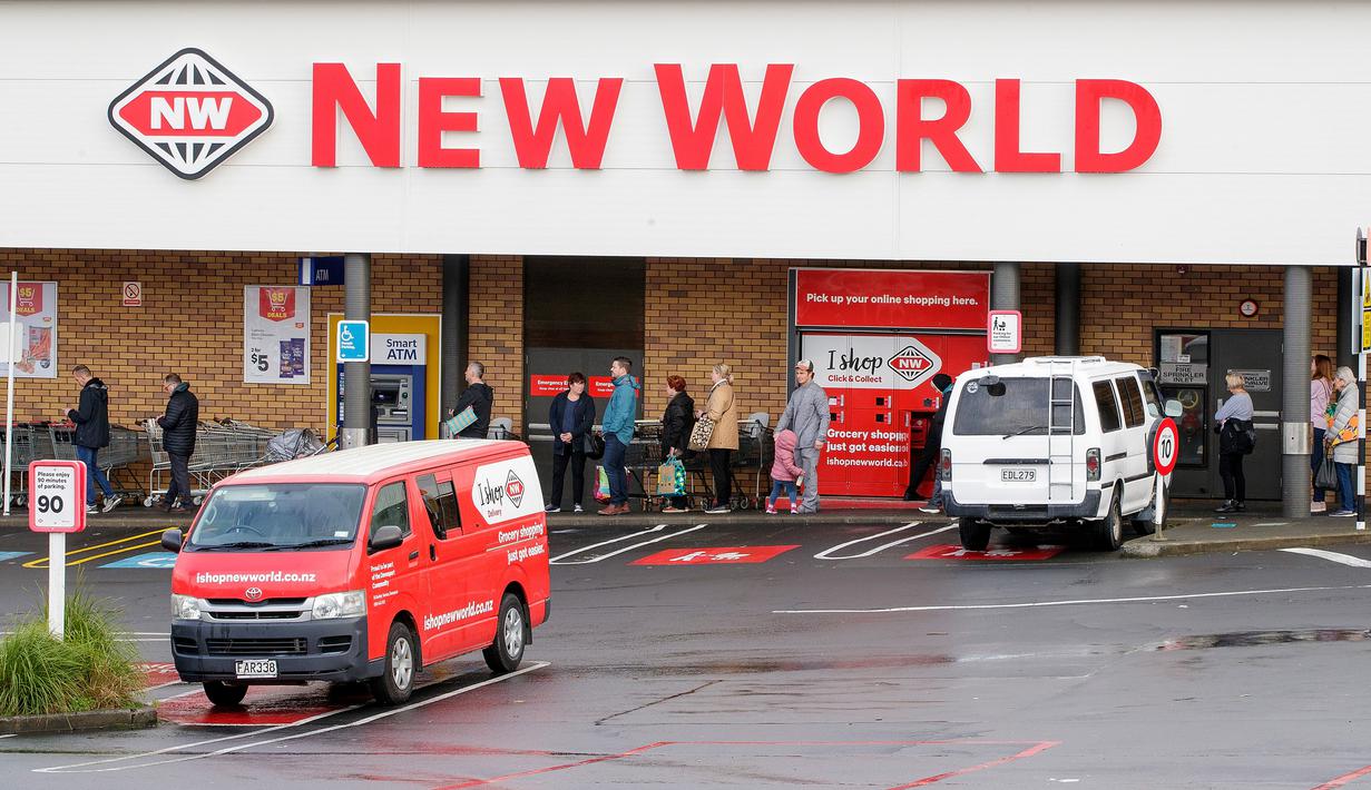 Foto Selandia Baru Lockdown Auckland Warga Antre Panjang Di Supermarket Global Liputan6 Com