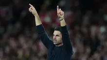 Manajer Arsenal, Mikel Arteta dalam pertandingan Liga Inggris melawan Coventry City di London, Sabtu (22/8/2026). (AP Photo/Kirsty Wigglesworth)