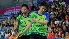 Pebulutangkis Ganda Campuran Indonesia, Tontowi Ahmad dan Liliyana Natsir, gagal menambah pundi emas Indonesia di Asian Games 2014, (29/9/2014). (Dok Humas PBSI/Nafielah)