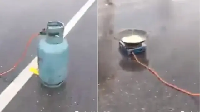 Masak Mie di Tengah Jalan, Pria Ini Sebabkan Kemacetan Parah