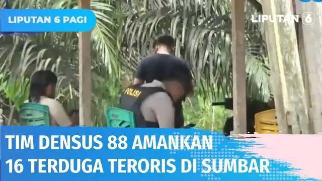 Sejumlah orang yang diduga terlibat jaringan teroris di berbagai lokasi di Sumatra Barat ditangkap Tim Densus 88 Mabes Polri. Polisi juga melakukan penggeledahan terhadap rumah terduga. Saat ini para terduga teroris telah dibawa ke Mabes Polri.