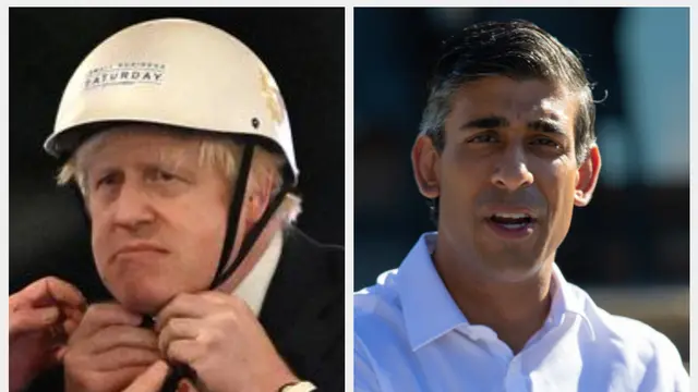 Mantan PM Inggris Boris Johnson dan Mantan Menteri Keuangan Inggris Rishi Sunak.