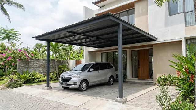 Model Kanopi Carport dengan Tiang Minimalis/AI Generated