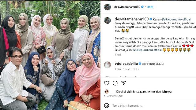 Desainer dan MUA Sikie Purnomo meninggal dunia (Foto: Instagram deswitamaharani80)