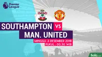 Jadwal Premier League 2018-2019 pekan ke-14, Southampton vs Manchester United. (Bola.com/Dody Iryawan)