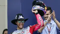 Kemenangan Enea Bastianini ini merupakan yang kedua sepanjang kariernya di MotoGP, setelah yang pertama ia lakukan di seri pembuka MotoGP 2022 di Sirkuit Losail, Qatar. (AP/Eric Gay)