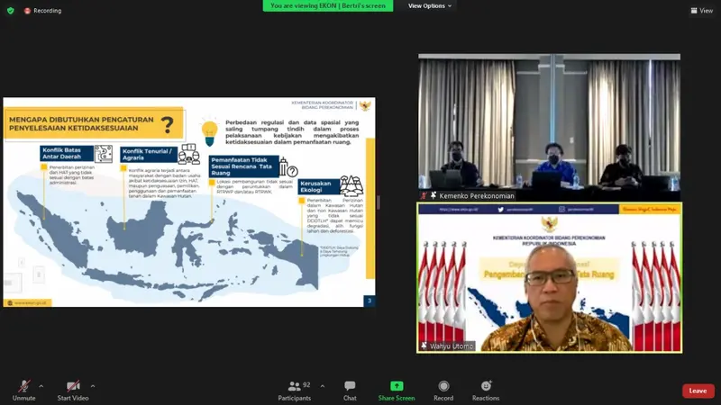 Deputi Bidang Koordinasi Pengembangan Wilayah dan Tata Ruang Wahyu Utomo. (Sumber ekon.go.id)