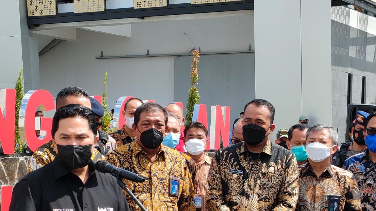 Menteri BUMN Erick Thohir menghadiri peresmian fasilitas pengelolaan limbah pertama di Sumatera