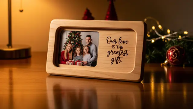Hadiah Natal Bingkai Foto dengan Kutipan Personal