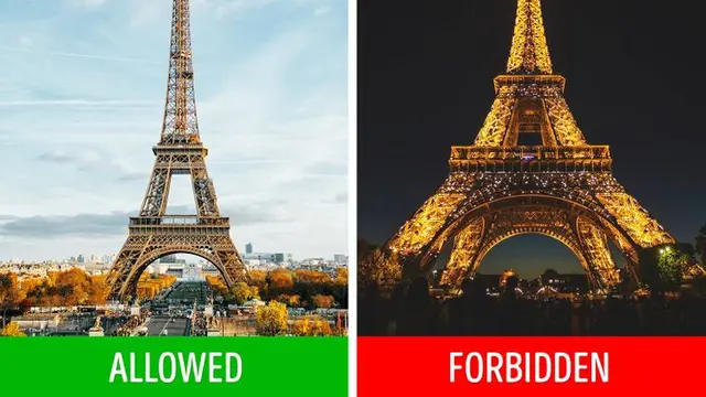 Dilarang mengambil gambar di Menara Eiffel, Paris, Prancis