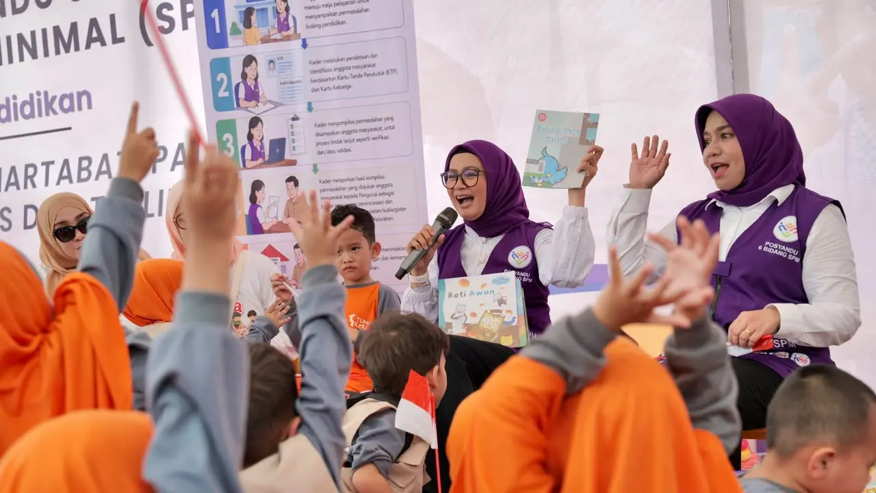 Yane Bima Arya saat menghadiri acara Peringatan Hari Anak Nasional di Taman Gurindam