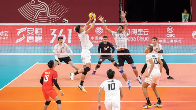 Foto: Tumbangkan Afghanistan, Timnas Bola Voli Putra Indonesia Berpeluang Lolos ke Babak 12 Besar Asian Games Hangzhou 2022