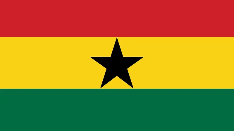 Ilustrasi Bendera Ghana.