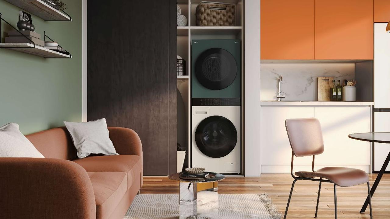 Desain Tempat Cuci Baju Kecil dalam Cabinet