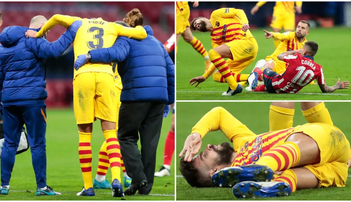 Bek andalan Barcelona, Gerard Pique, mengalami cedera parah usai mendapat benturan keras dengan pemain Atletico Madrid, Angel Correa. Akibat cedera parah ini, Pique  terancam tak bisa main selama enam hingga delapan bulan.