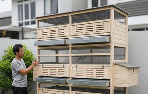 Kandang ayam Model Kabinet Vertikal Bertingkat (Gemini AI)