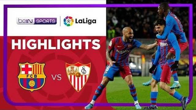 Berita video highlights Liga Spanyol, Barcelona kalahkan Sevilla dengan skor 1-0, Senin (4/4/22)