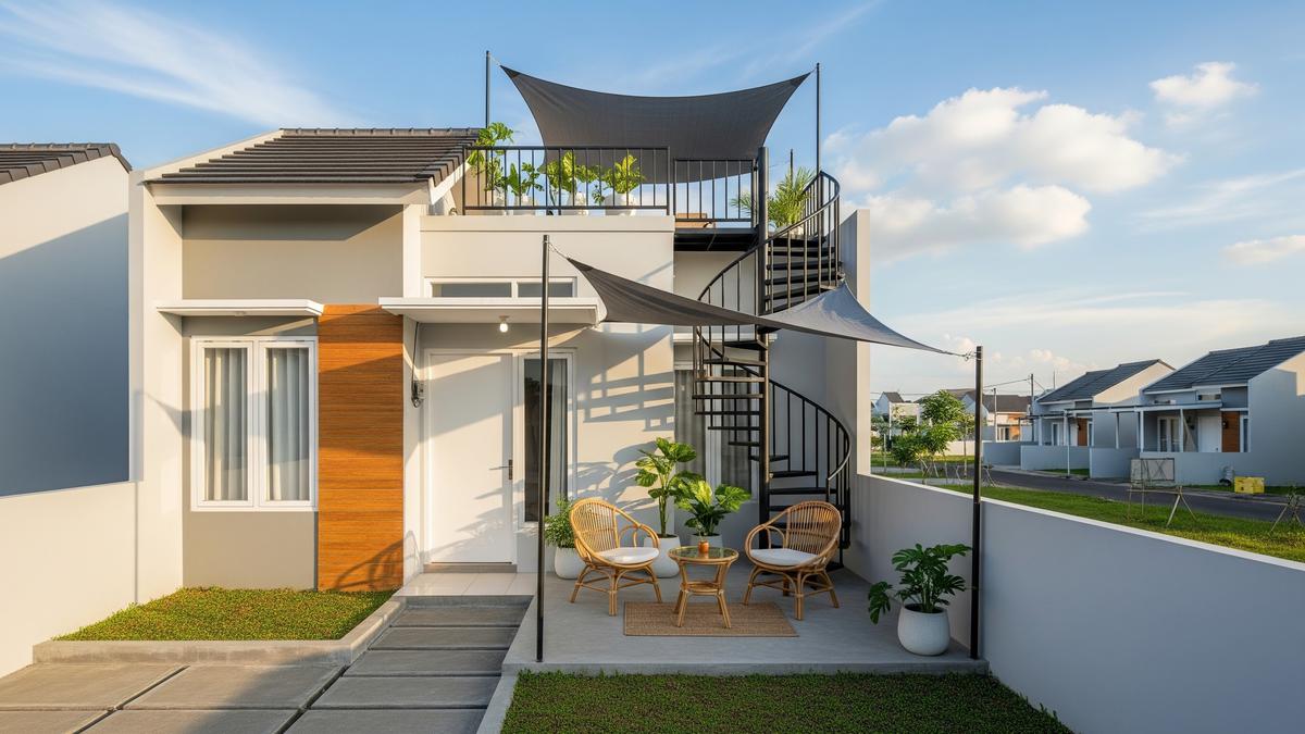 10 Ide Rumah Type 45 dengan Rooftop Santai Sederhana, Spot Rileksasi yang Cantik