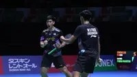 Ganda putra Indonesia Muhammad Shohibul Fikri/Daniel Marthin lolos ke semifinal Japan Open 2024 setelah menyingkirkan Chen Bo Yang/Liu Yi dari China di Yokohama Arena, Jumat (23/8). (foto: PP PBSI)