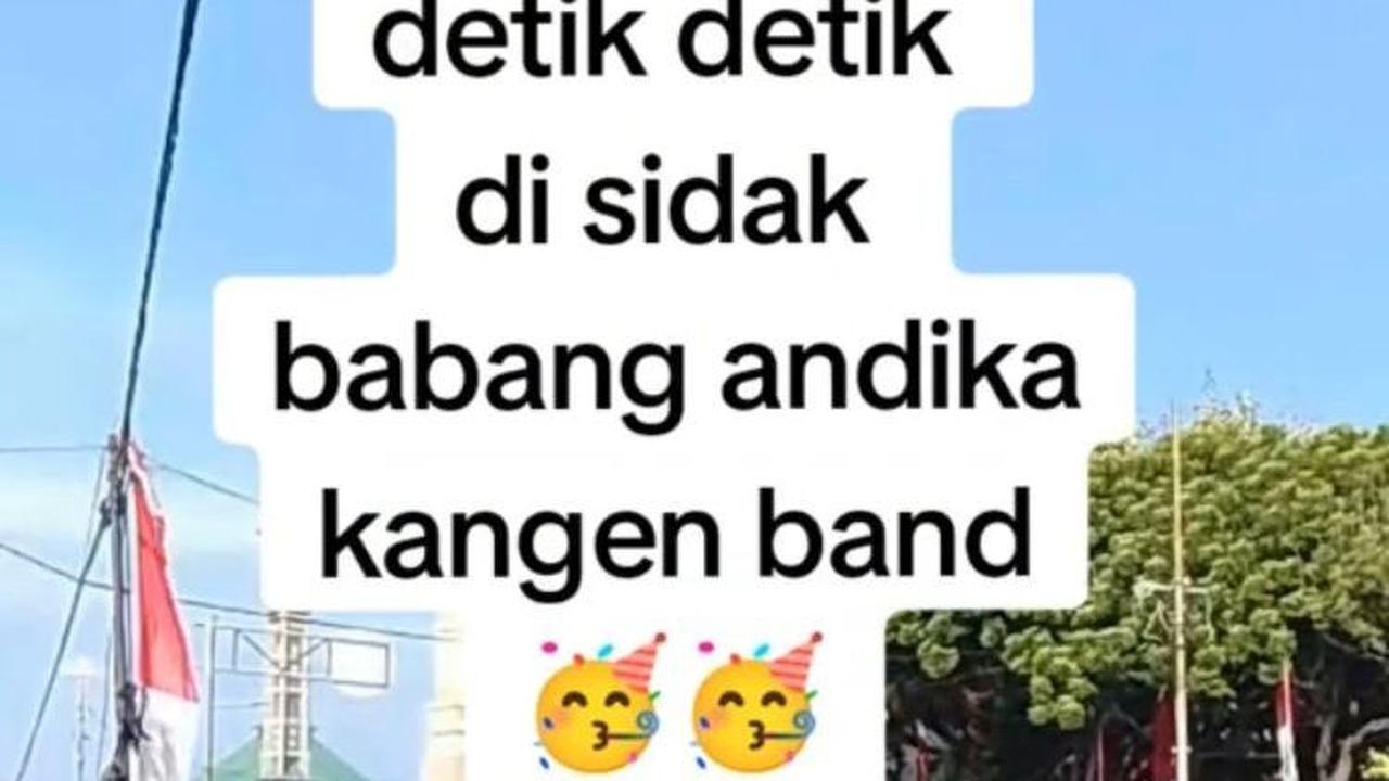 "Detik detik disidak babang Andika Kangen Band" tulisnya di awal video.