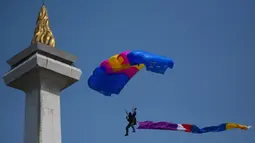 Puncak peringatan HUT Tentara Nasional Indonesia ke-78 akan dilaksanakan di kawasan Monumen Nasional, Jakarta pada 5 Oktober 2023. (BAY ISMOYO/AFP)