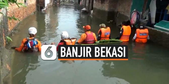 VIDEO: Banjir Bekasi, Seorang Anak Hanyut di Kalibaru