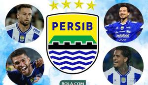 Marc Klok, Berguinho, Thom Haye, dan Ramon Tanque - Persib Bandung. (Bola.com/Benediktus Gerendo Pradigdo)