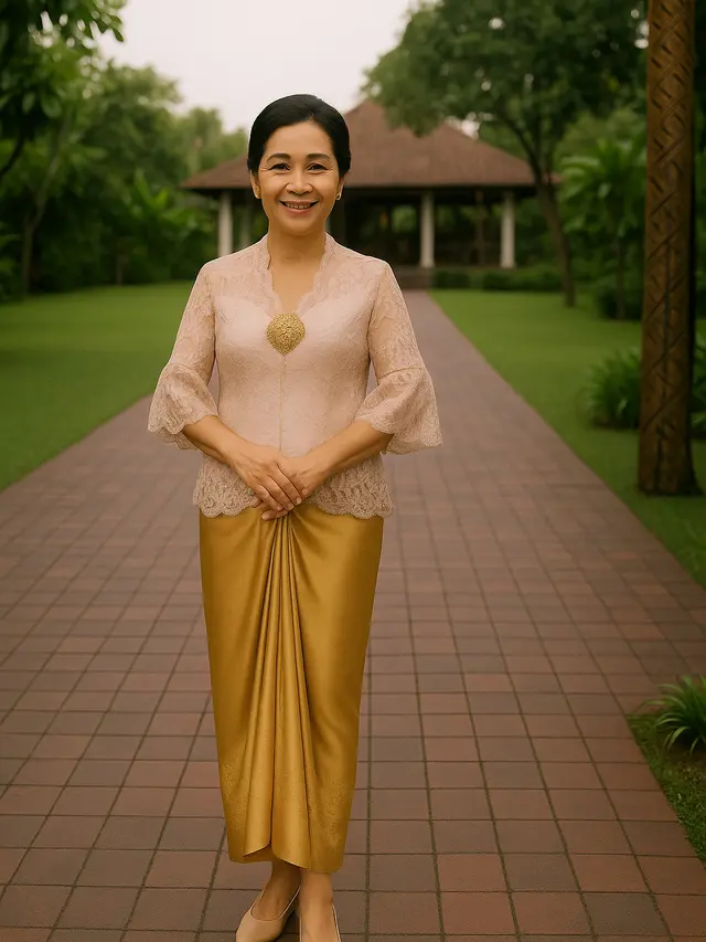 Model Baju Brokat untuk Ibu Pengantin Terbaru 2025/via AI