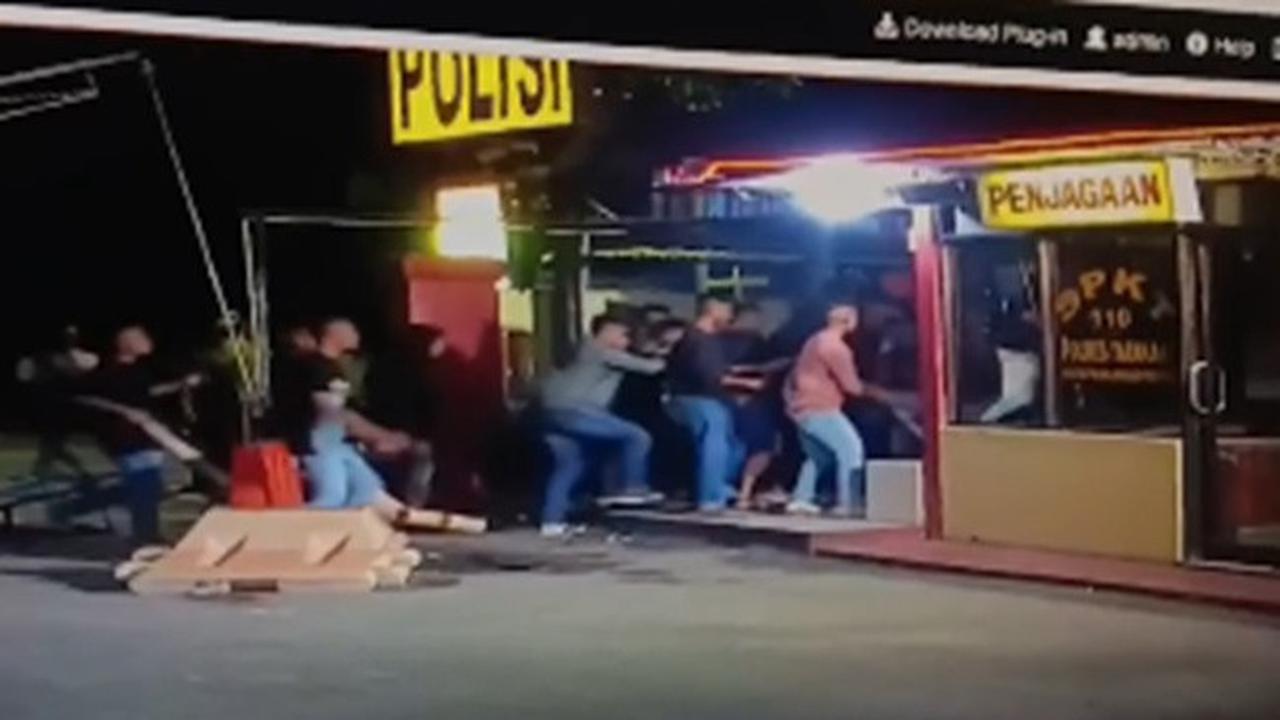 Tangkapan Layar Penyerangan Mapolres Tarakan