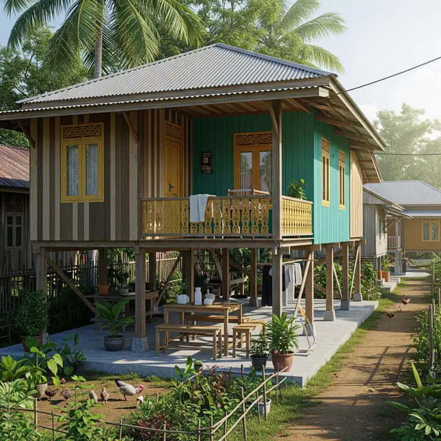 Rumah Semi Permanen 5x6 di Kampung (Gemini AI)