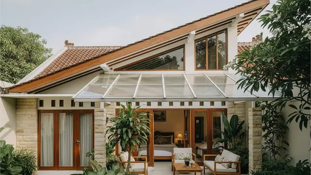 Model Rumah Sederhana dengan Atap Miring ke Belakang