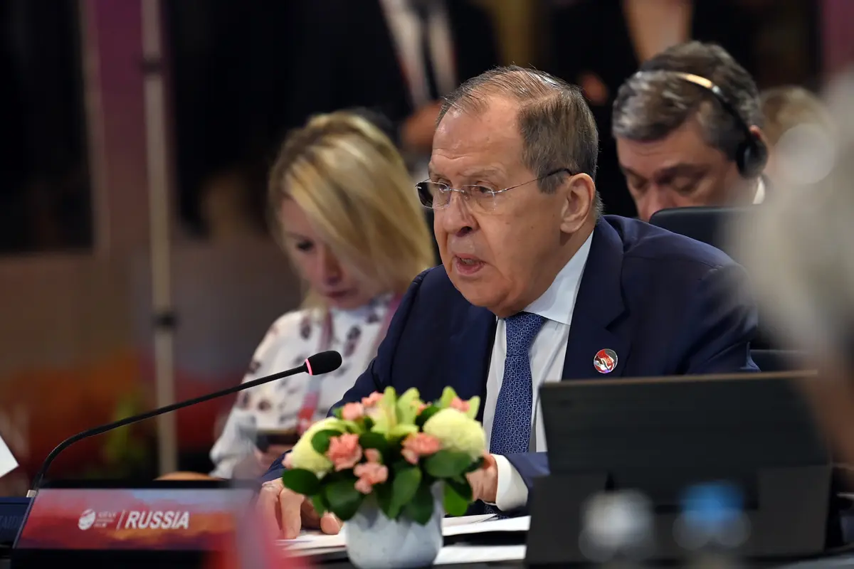 Menteri Luar Negeri (Menlu) Rusia Sergey Lavrov pada pertemuan ASEAN Post Ministerial Conference with Rusia di Jakarta, Kamis (13/7/2023). (Dok: Kemlu RI)