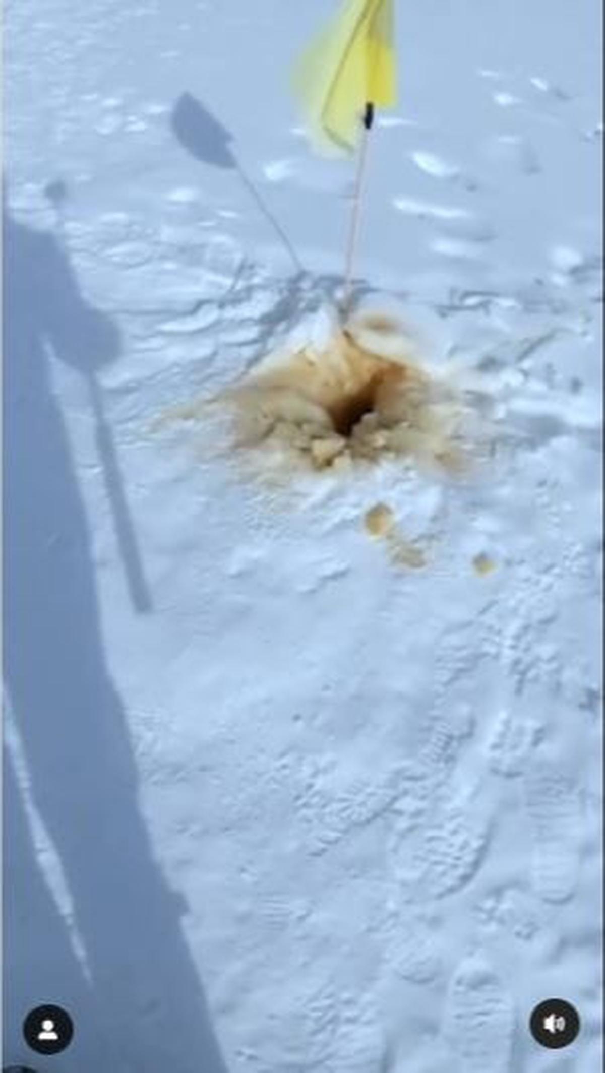 "Harus di pee holes (lubang tempat pipis) yang sudah dikasih flag (bendera penanda) ditandain kaya gini," lanjutnya memperlihatkan lubang untuk membuat pipis dan limbah lainnya. <br>