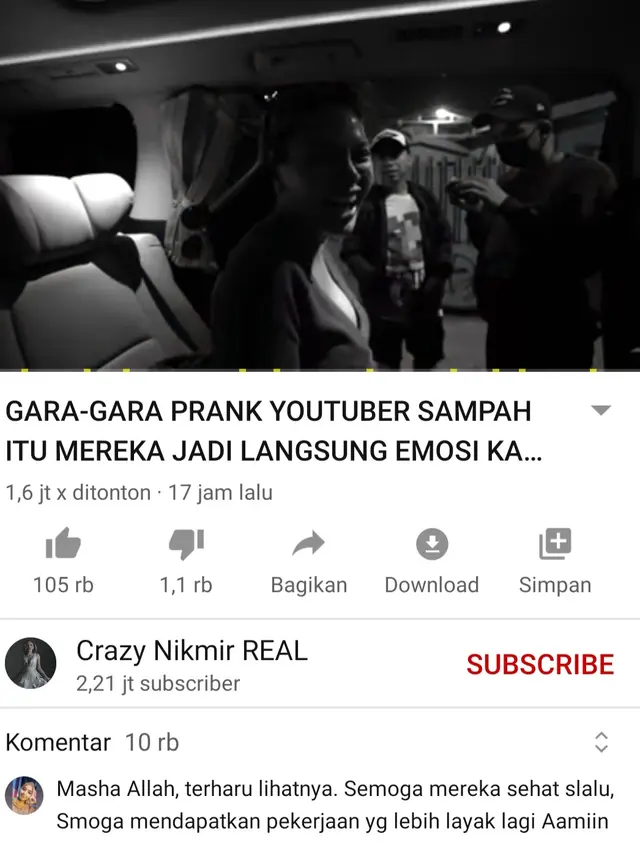 Unggahan Nikita MIrzani. (Foto: YouTube)