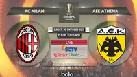 Liga Europa 2017-2018 AC Milan Vs AEK Athena (Bola.com/Adreanus Titus)