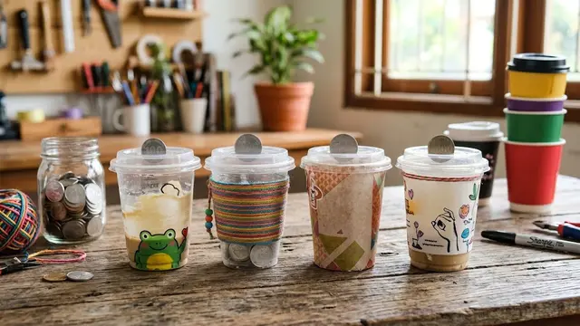 Ide Daur Ulang Gelas Plastik Kopi Bekas yang Mudah Dibuat dan Berguna/AI Generated